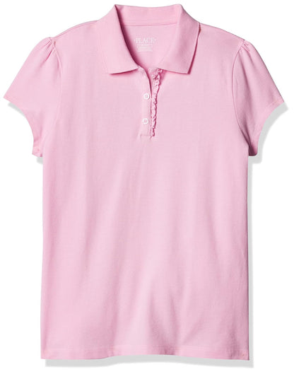 The Children's Place Polo Escolar de Manga Corta para Niña - Rosa (Sparkle Pink) - M