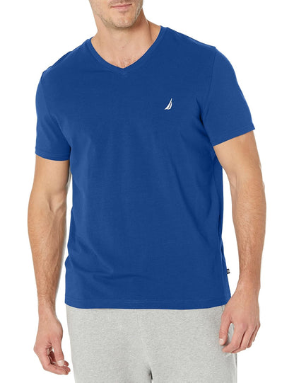 Nautica Playera de Manga Corta con Cuello en V para Hombre - Azul Real - CH