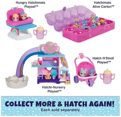 HATCHIMALS Alive, cartón con 5 Minifiguras en Huevos Que se rompen Solos y 11 Accesorios, Juguetes para niños