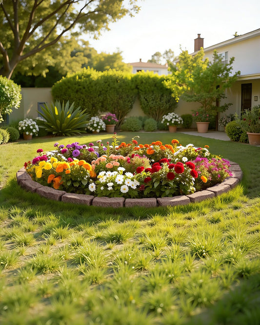 VEVOR Borde de Paisaje de Piedra sintética, Borde Realista de césped de 46 x 2.2 Pulgadas, Borde Flexible de Borde de jardín de tamaño ladrillo con Puntas de Anclaje, Borde de Patio Resistente a la