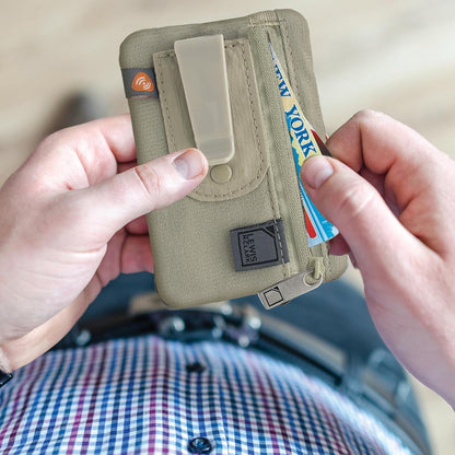 Lewis N. Clark RFID-Blocking - portafolios con clip oculto para cinturón de viaje, Marrón, Una talla