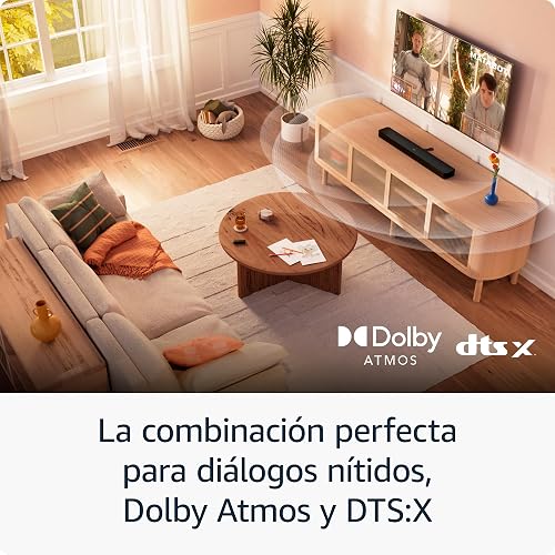 Barra de sonido Fire TV Plus (último modelo) con subwoofer incorporado, 3.1 canales, Dolby Atmos, diálogos nítidos