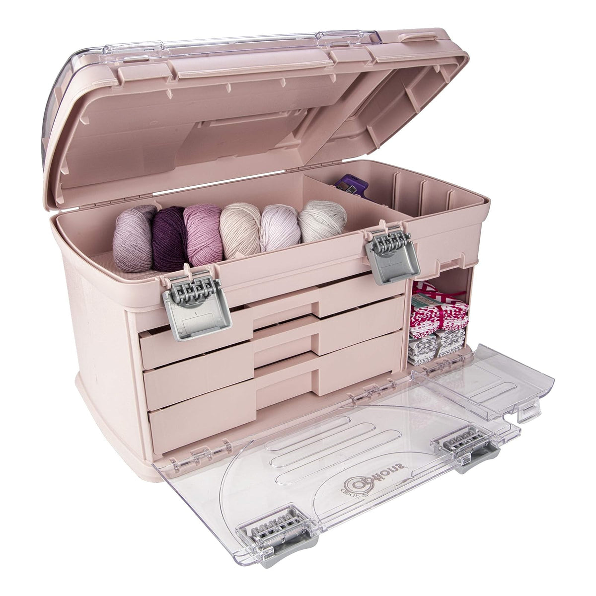 CREATIVE OPTIONS - Sistema grande de organización de tres cajones, con dos compartimentos utilitarios pequeños: almacenamiento de baterías, almacenamiento de joyas, almacenamiento de piezas pequeñas, almacenamiento de manualidades, almacenamiento de costu