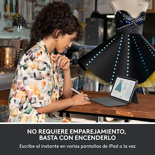Logitech Crayon Lápiz Digital para iPad (Compatibilidad Solo con Puerto USB C) con tecnología Apple Pencil, precisión de Pixel y Punta Inteligente Dynamic con Carga rápida USB C - Gris