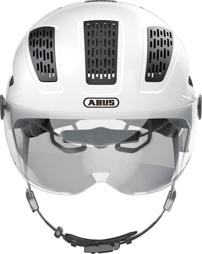 ABUS Stadthelm Hyban 2.0 Ace - Fahrradhelm mit Visier, Licht und ABS-Hartschale - für Damen und Herren