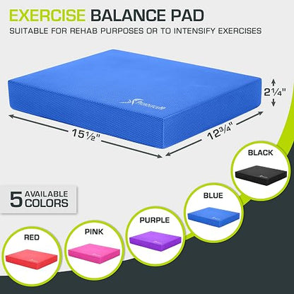 ProsourceFit - (39 x 33 cm, almohadilla de equilibrio unisex adulto, azul, 32 cm de largo), 39 x 33 cm
