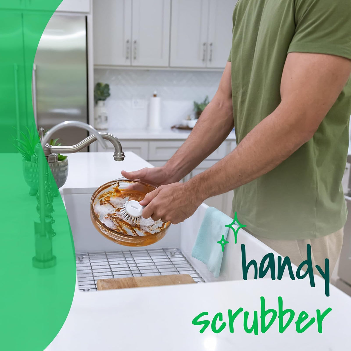 Scotch-Brite Little Handy Scrubber, Small and Versatile Cleaning Tool with Long Lasting Bristles, 6-Scrubbers Total