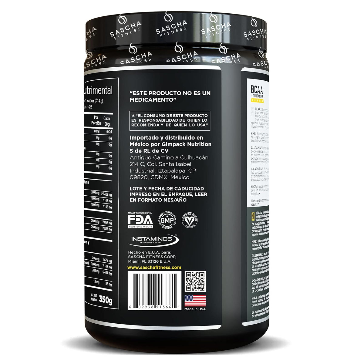 Sascha Fitness BCAA sabor Mango Coco