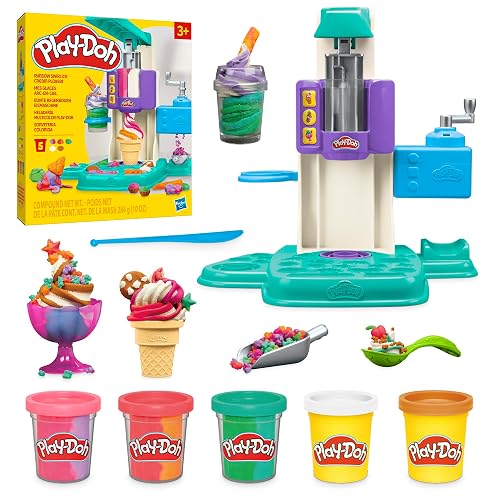 Play-Doh Heladería Multicolor 7 Accesorios 5 Latas Masa Moldeable +3 años