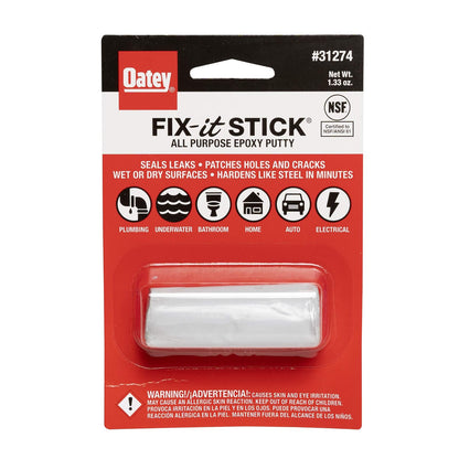 Oatey 31274 Stick Fix-It - Masilla epoxi multiusos, 1.4 onzas, color blanco