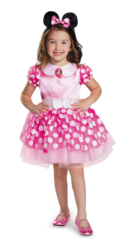 Disfraz infantil de Minnie Mouse, Un color, X-Small (3-4 Años) - 2T, 3T-4T, Small, Medium - Rosa 10 piezas