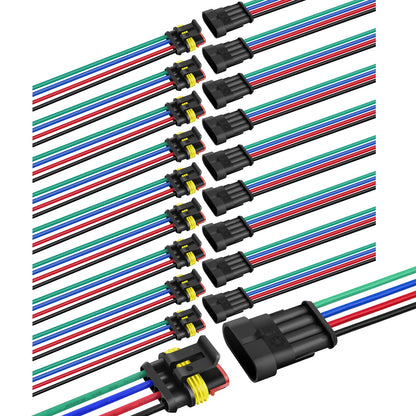Nilight Kit de Conectores Eléctricos de 6 Pines Impermeables, 10 Juegos - 4Pin Wire Harness 10Sets