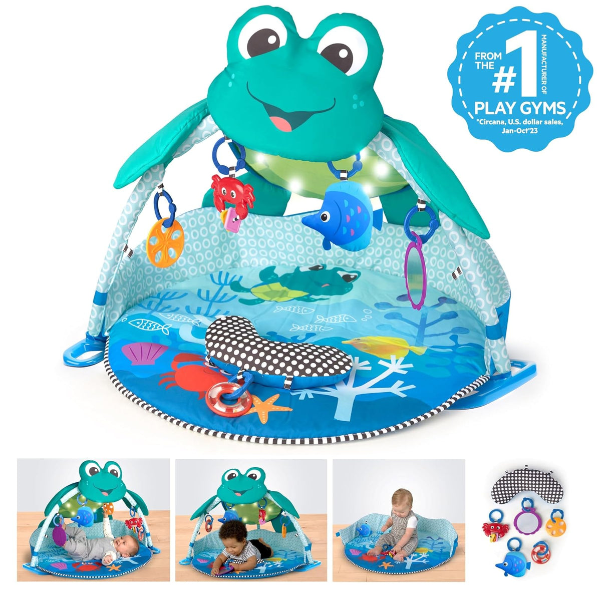 Baby Einstein Neptune Under The Sea Lights & Sounds - Alfombra de actividades para gimnasio y juegos, para niños recién nacidos