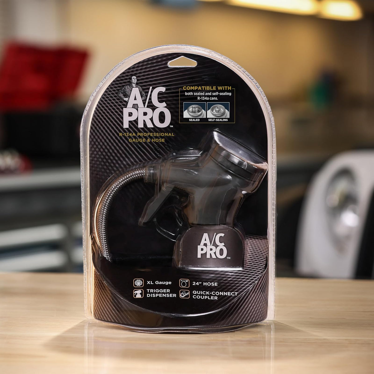 A/C Pro ACP410-4 Medidor y Manguera de Recarga para Aire Acondicionado, 24 Pulgadas