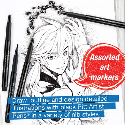 Faber-Castell PITT 167132 - Juego de dibujo para artistas, color negro