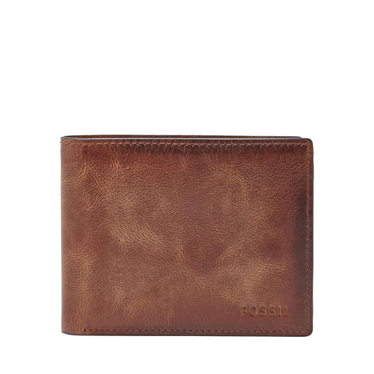 Fossil Men's Derrick Rfid Blocking Flip Id Bifold Leather Wallet