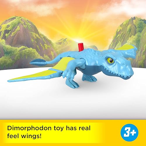 Imaginext Jurassic World Dinosaurio de Juguete Rebirth Dimorphodon para niños de 3 años en adelante