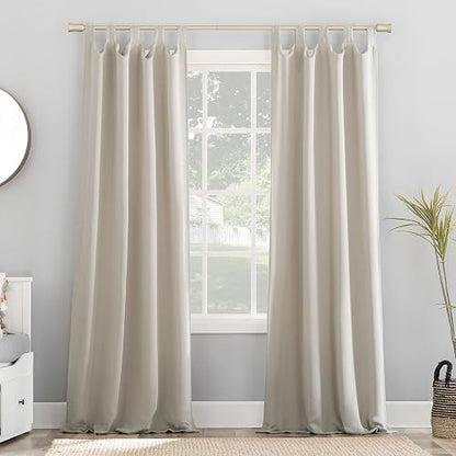 Sun Zero Easton - Panel de Cortina oscurecedora con pestaña Superior, Ahorro de energía, 40 x 95 Pulgadas, Perla
