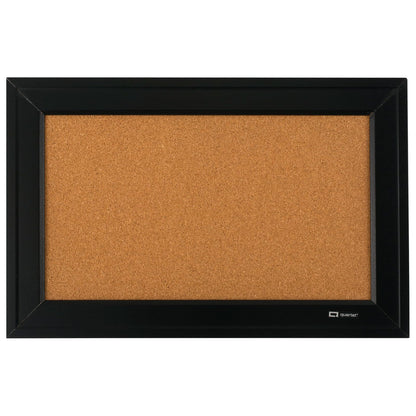 Quartet Home Decor 79281 Tablero para anuncions de corcho natural, Marco negro,11" x 17"