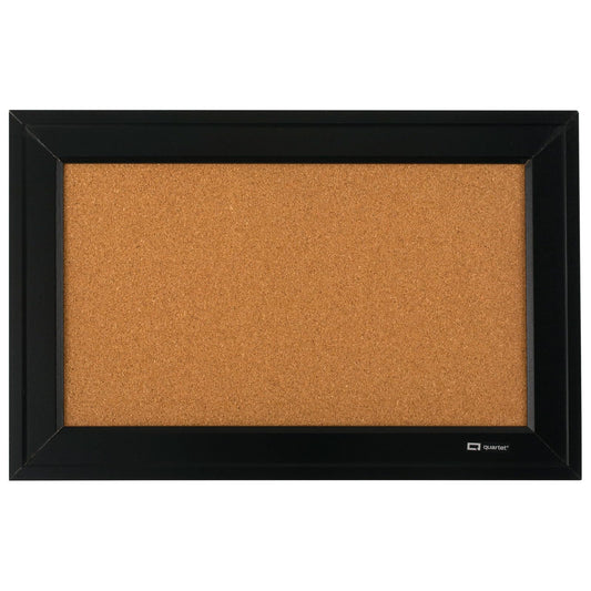 Quartet Home Decor 79281 Tablero para anuncions de corcho natural, Marco negro,11" x 17"