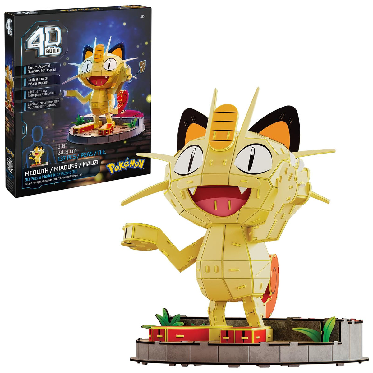 4D Build Kit de Modelo 3D Armable Pokémon, 612 Piezas - Meowth