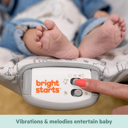 Bright Starts Bouncer Silla Mecedora Winnie The Pooh para Bebé, con vibraciones relajanres, melodías y juguetes, Unisex, 0 a 6 Meses