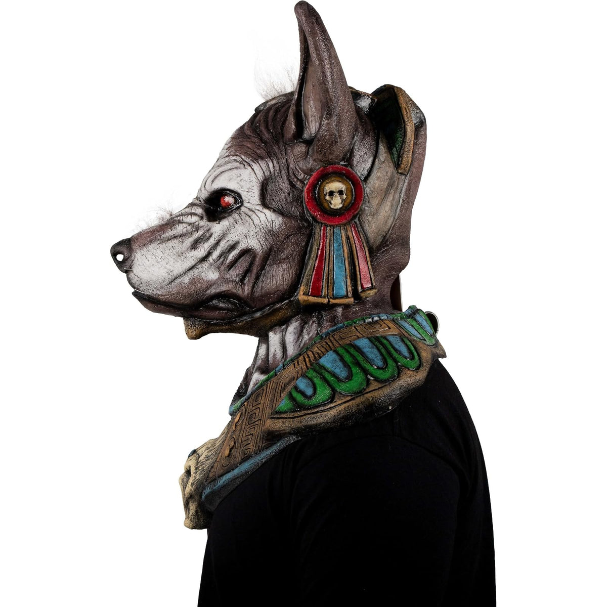Ghoulish Productions Xolotl Máscara de Látex con Pecho | Inspirada en Dios Azteca Guardián de los Muertos | Detallado Pintado a Mano para Halloween Cosplay | Marrón Talla M
