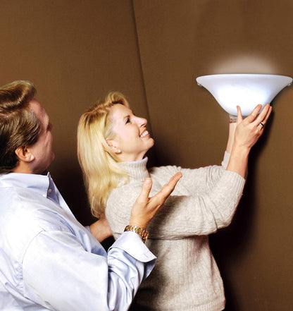 It's Exciting Lighting IEL-4400 - Cono de Vidrio de mármol Esmerilado, Funciona con baterías, Temporizador de 4 Horas, Half Moon Marble, Blanco, 1