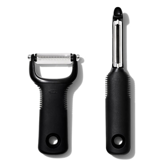 OXO Good Grips - Juego de peladores de 2 piezas, giratorio y juliana