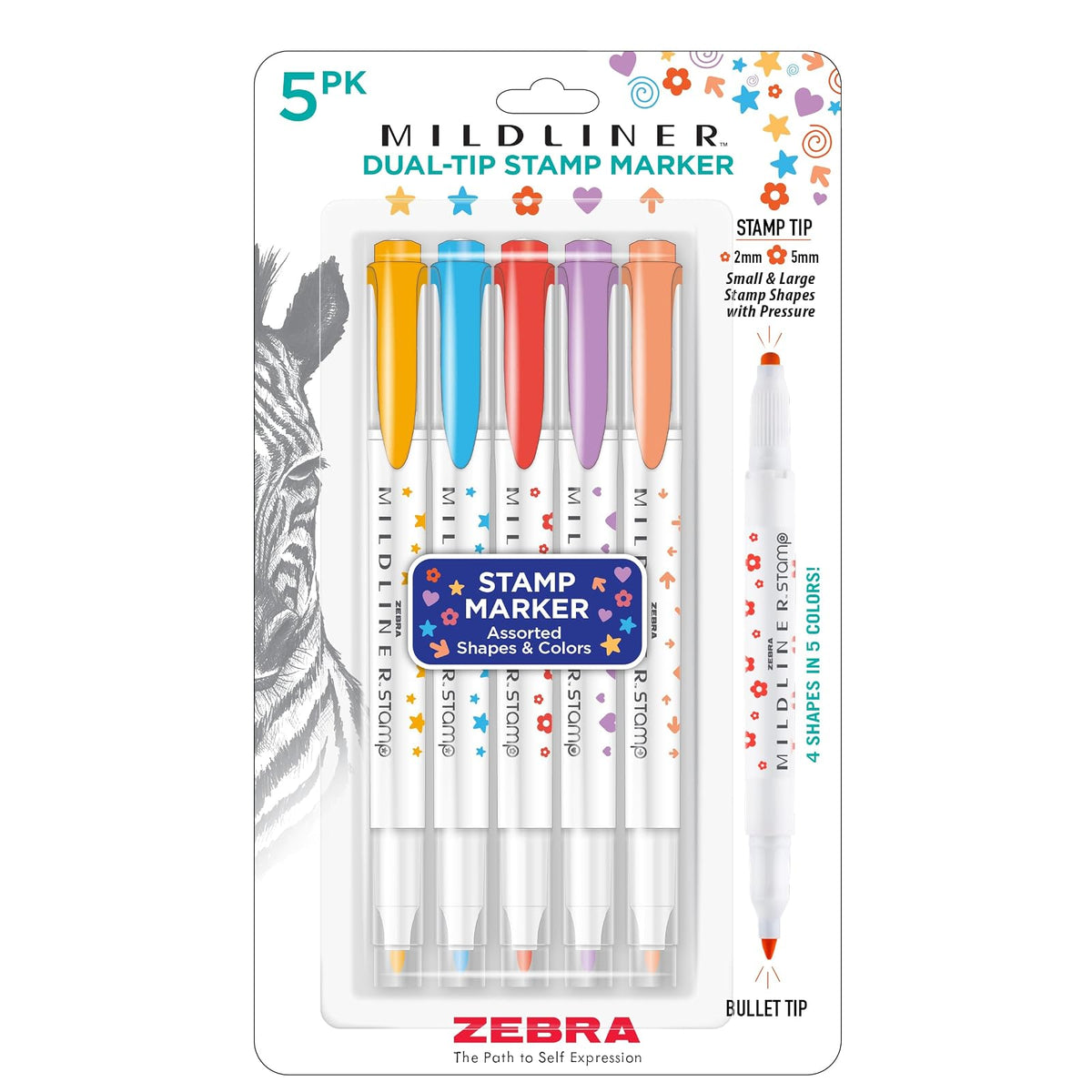 Zebra Pen Mildliner Marcador Doble Punta, Colores Surtidos - Surtido 5a