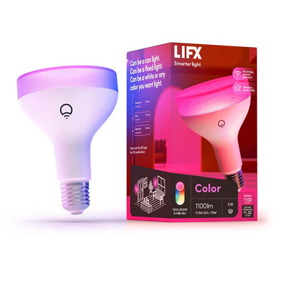 LIFX Color BR30 Bombilla LED Inteligente WiFi, 1100 Lúmenes, Multicolor - 1 Unidad (Paquete de 1)