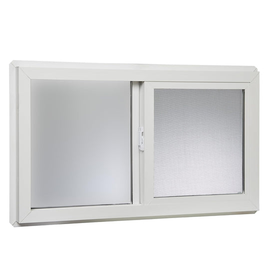 Park Ridge Products Ventana Deslizante Sótano Vinilo 32x18 Mano Izquierda Blanco