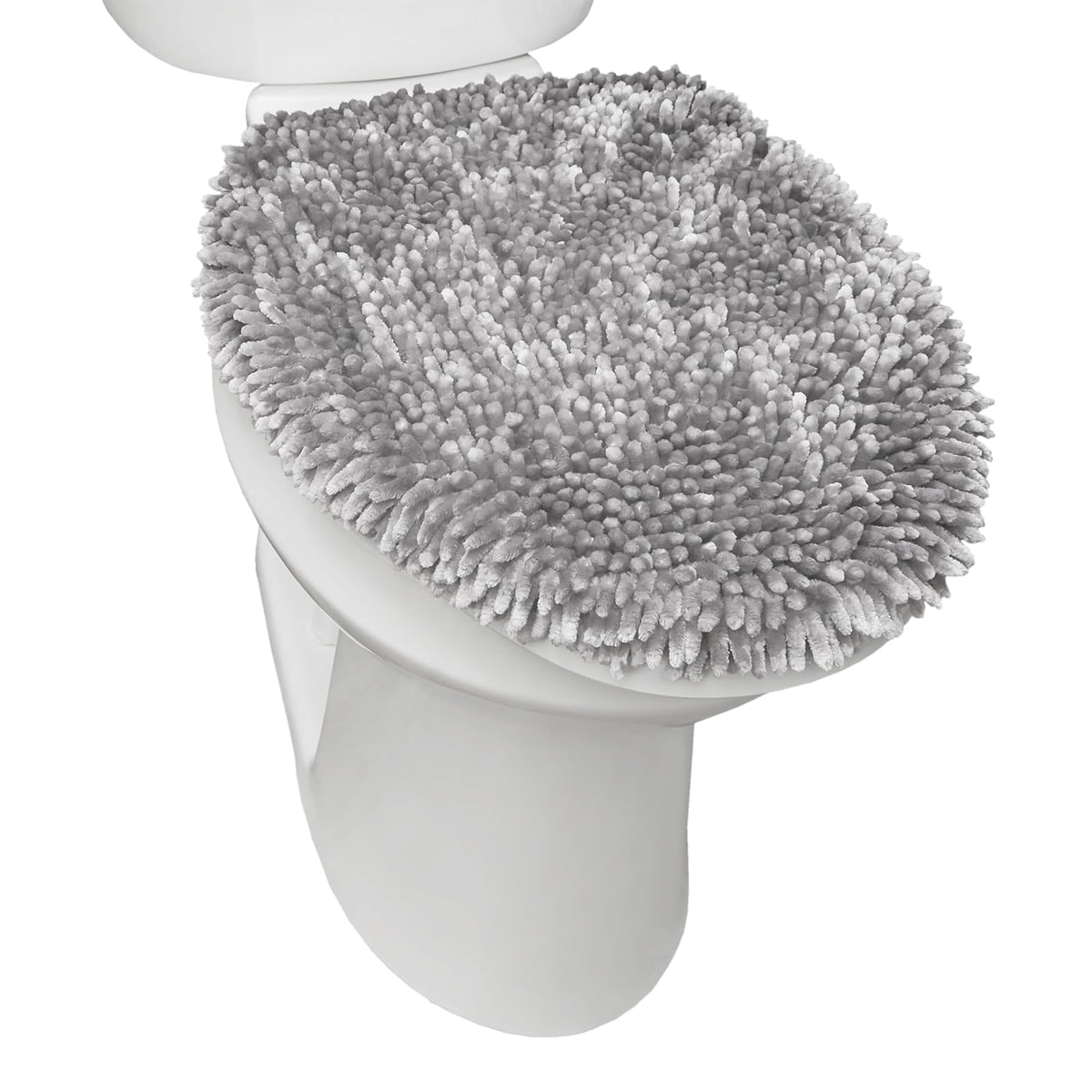 SoHome SPA Step - Funda para Tapa de Inodoro estándar de felpilla de Lujo, Lavable a máquina, ultrasuave, 18.5 x 19.6 Pulgadas, Color Gris Claro - 17.5" x 13.5" - Gris