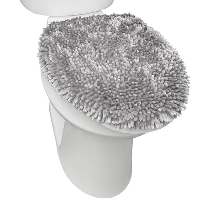 SoHome SPA Step - Funda para Tapa de Inodoro estándar de felpilla de Lujo, Lavable a máquina, ultrasuave, 18.5 x 19.6 Pulgadas, Color Gris Claro - 17.5" x 13.5" - Gris
