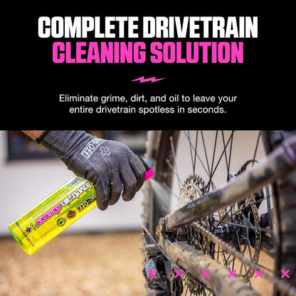 Muc Off Limpiador de Tren de transmisión Bio, 500 mililitros, eficaz Limpiador de Cadena de Bicicleta Biodegradable y espray desengrasante, Apto para Todo Tipo de