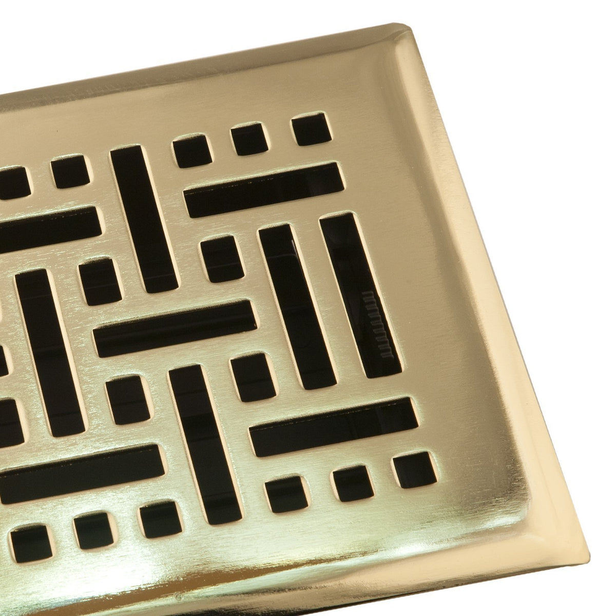 Accord AMFRPBB414 Floor Register with Wicker Design, 4-Inch x 14-Inch(Duct Opening Measurements), Polished Brass