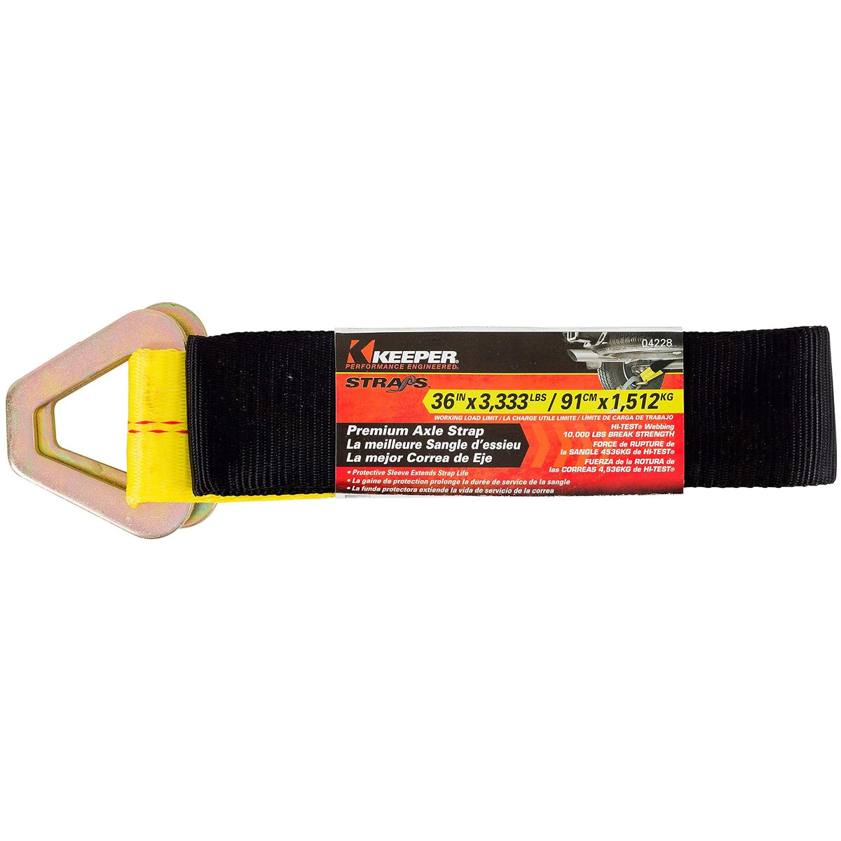Keeper Correa de Amarre de Eje de 2 x 36 Pulgadas con Anillos en D 3 Libras Límite de Carga de Trabajo 4228