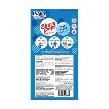 Churu Inaba Pops, Premios Cremosos para Gato, Sabor Atún, Bajo en Calorías, 6 Paquetes x 4 Tubos