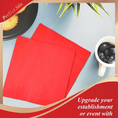 Servilletas de bebidas rojas de 2 capas (paquete de 100 unidades)
