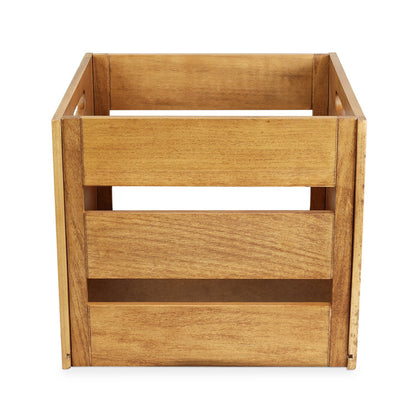 Victrola Caja de Madera para Discos de Vinilo, Rústico, Marrón, 14x13.25x11.75 Pulgadas, 5 Libras