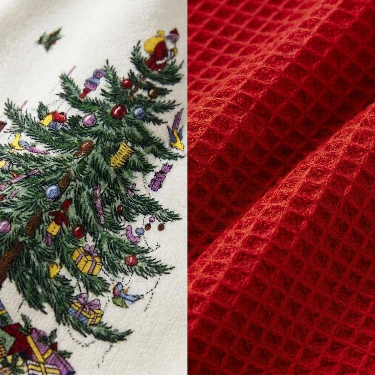 Avanti Linens Spode - Juego de 3 Toallas de Cocina, algodón Suave y Absorbente, decoración de baño de día Festivo, colección de tartán para árbol de Navidad