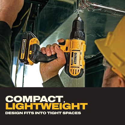 DEWALT Kit Taladro Atornillador y Llave de Impacto 20V, Bolsa, DCK240C2 | Taladro Atornillador y Llave de Impacto, 20V Máx, 2 Baterías, Cargador, Bolsa para Herramientas