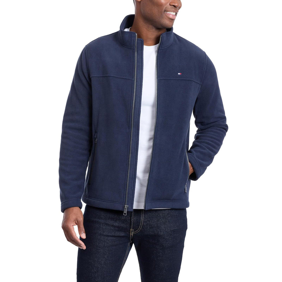 Tommy Hilfiger Chamarra de Forro Polar con Cierre Frontal para Hombre - 3XL - marino
