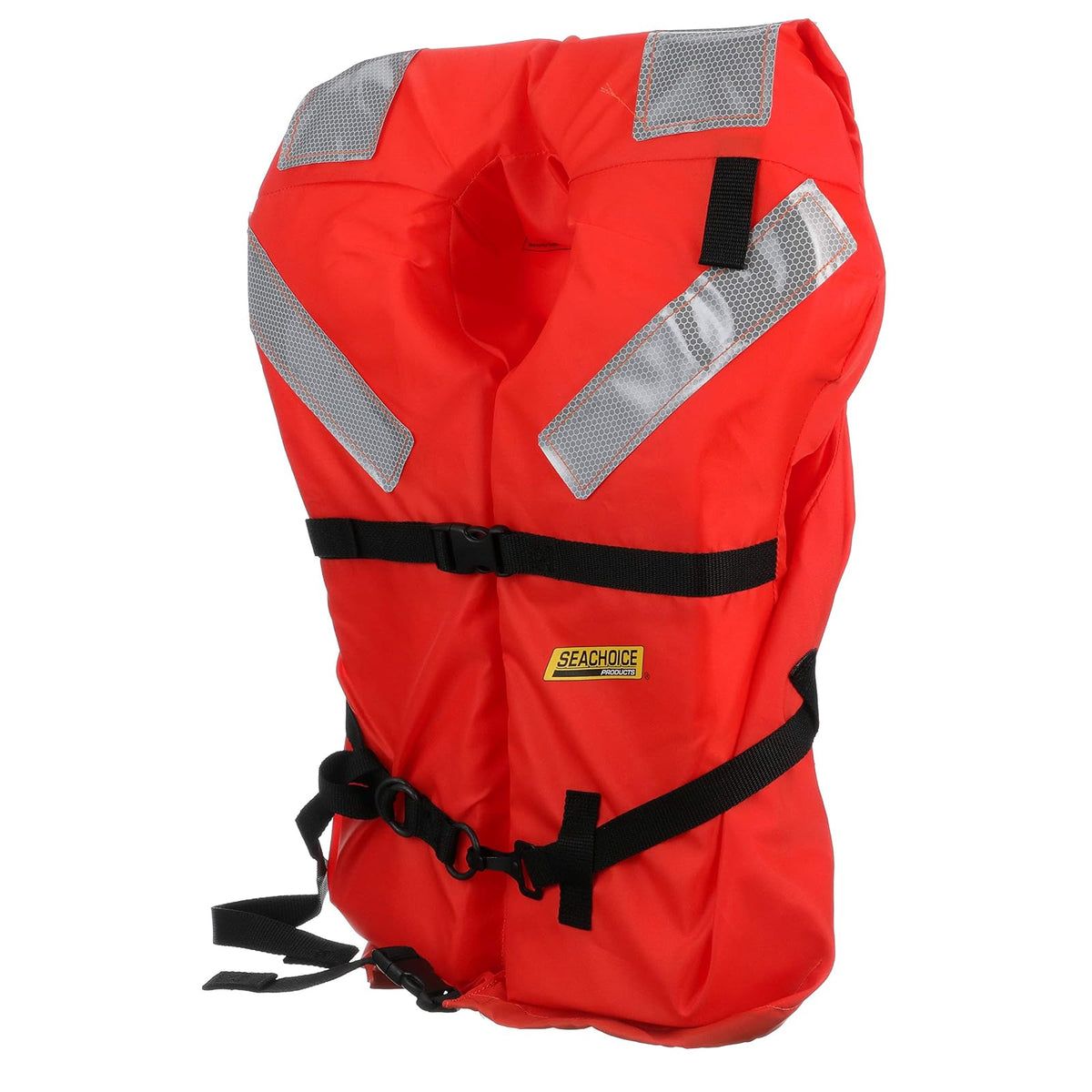 Seachoice Type I Commercial Offshore Vest & Jacket, Fluorescent Orange, Reflective Panels, Various Sizes