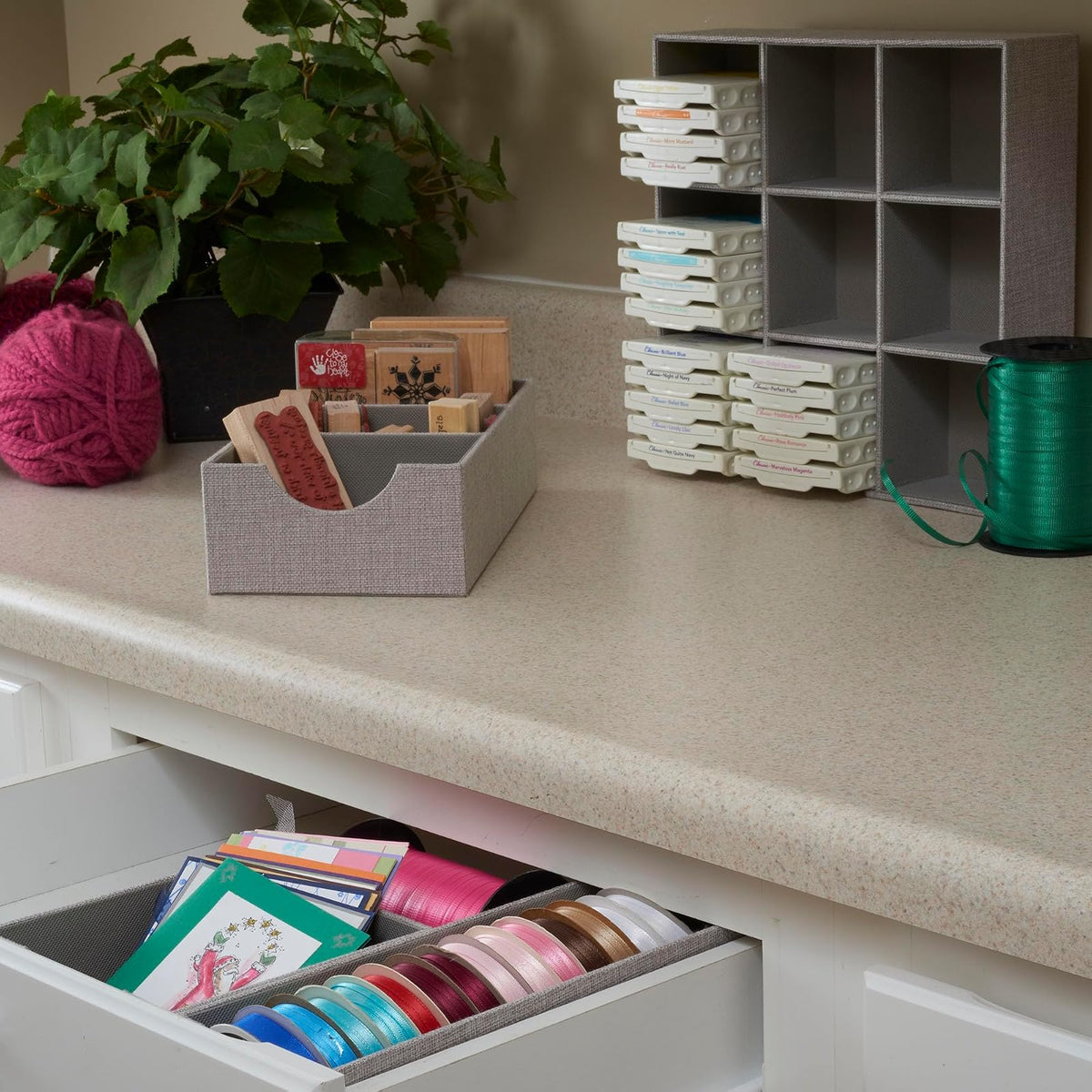 Household Essentials - Cajón Organizador Profundo para Almacenamiento, (3 Section), Gris, 1