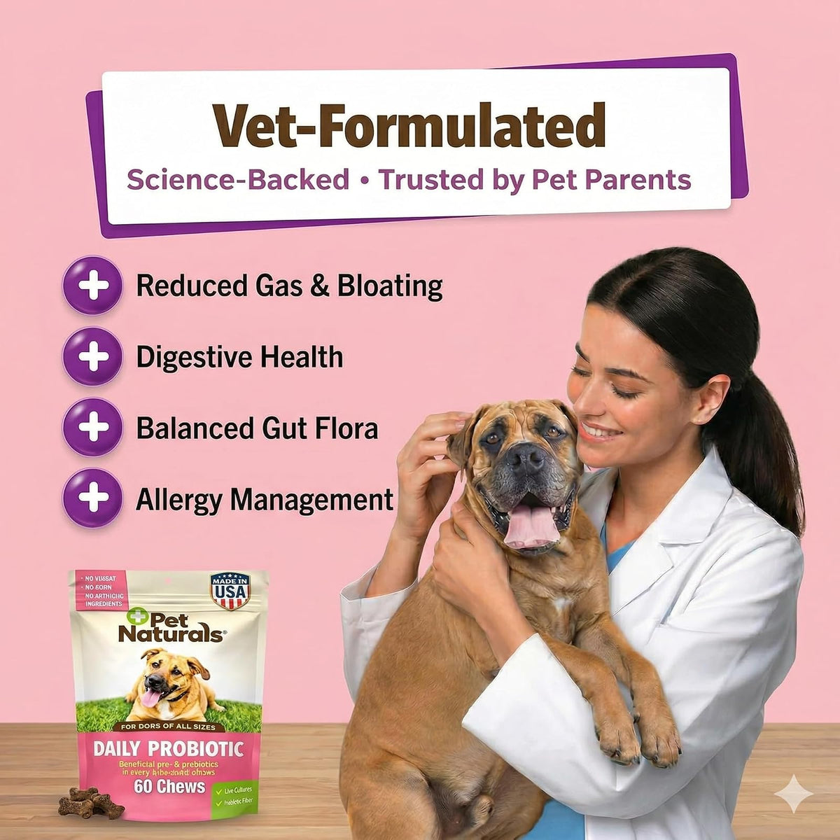 Pet Naturals Suplementos Naturales Daily Probiotics para Perros