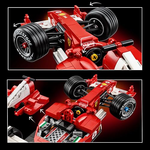 LEGO Icons Ferrari F2004 y Michael Schumacher – Kit de Modelo de Auto – Vehículo de Carreras de F1 Ferrari – Producto Coleccionable de Formula 1 para Adultos – 11375