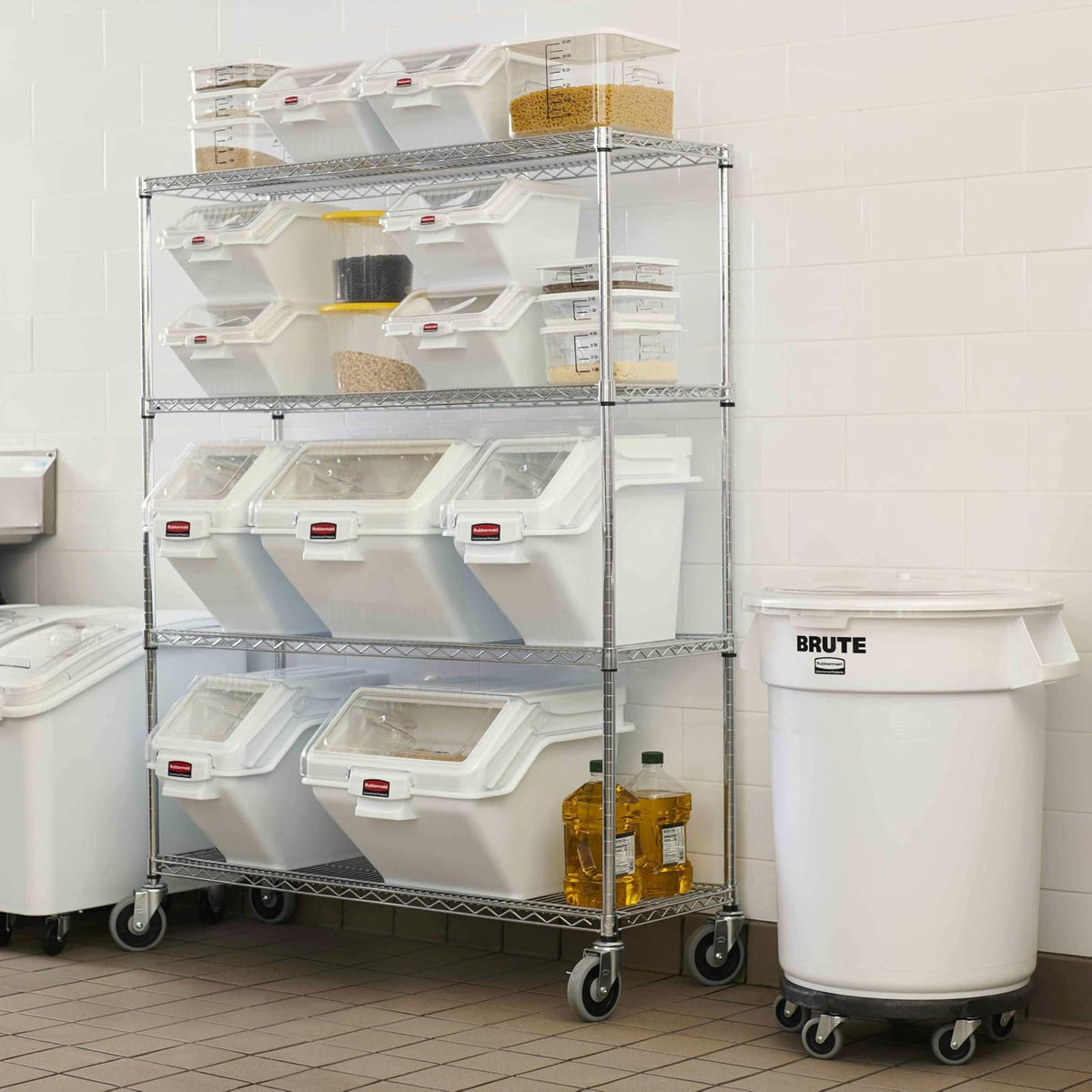Rubbermaid Commercial contenedor Ahorra Espacio, Solo contenedor, Transparente