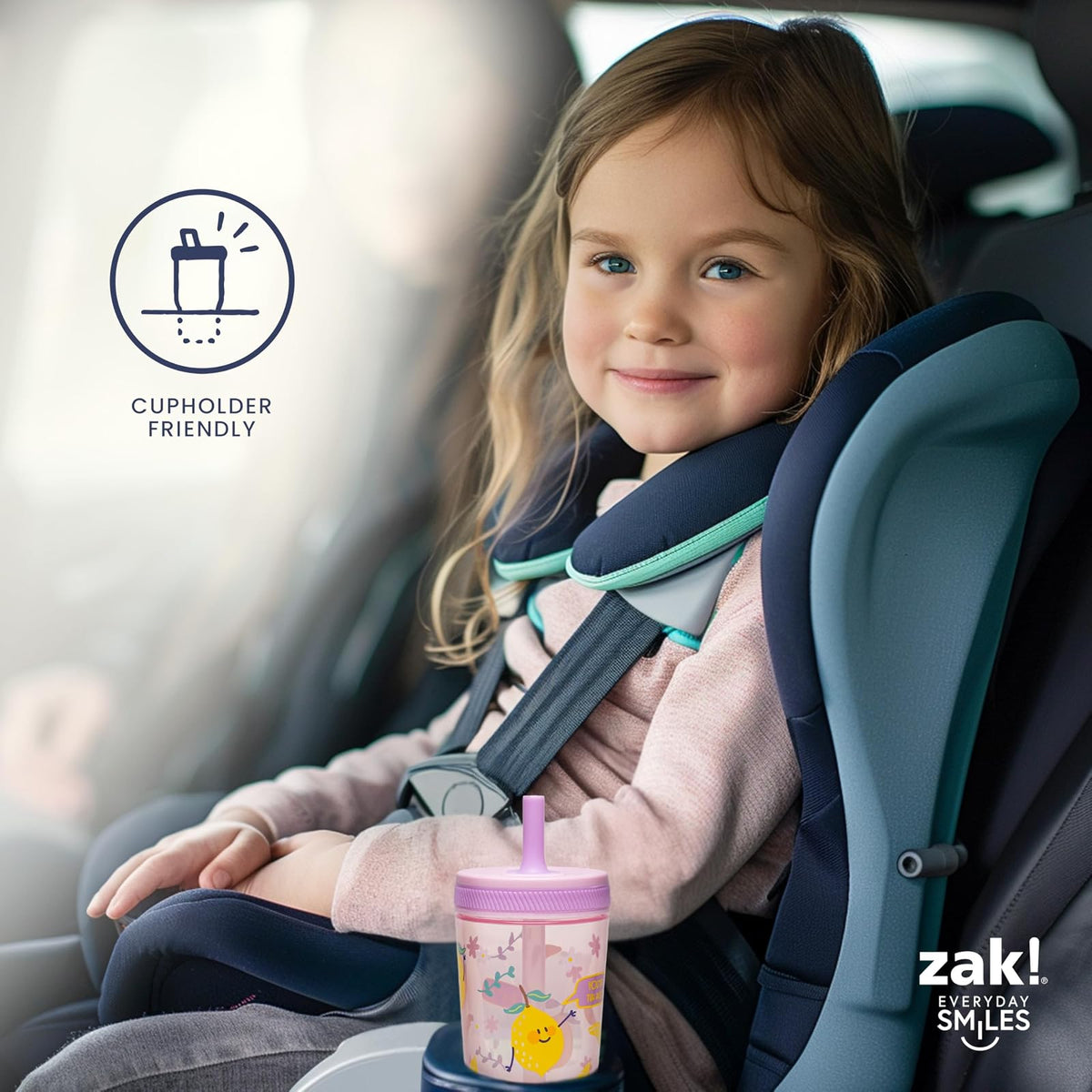 Zak Designs Juego de vasos Bluey Kelso de 15 onzas, sin BPA, tapa atornillada a prueba de fugas, con popote hecha de plástico duradero y silicona, paquete perfecto para niños
