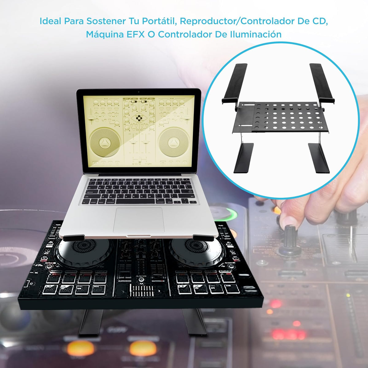 Pyle Soporte para Laptop Ajustable Portátil - Base para Monitores de 6.3 a 10.9 Pulgadas Ideal para Trabajo, Gaming y Oficina